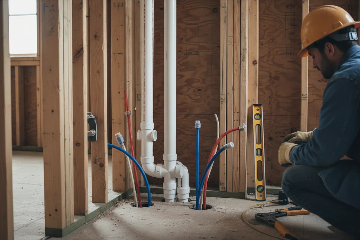 Drain and supply rough-in during Toilet Repair and Installation in Lando